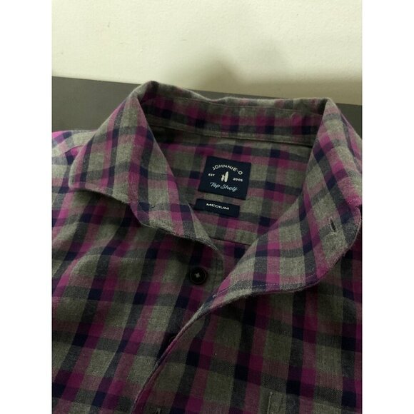 JOHNNIE-O Top Shelf Lexington Woven Button Up Plaid Shirt in Mulberry Medium - Picture 4 of 13